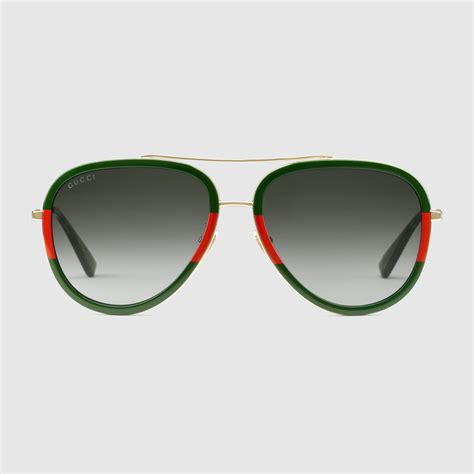 gucci aviator metal sunglasses womens|Gucci unisex aviator sunglasses.